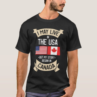 Kanadensiska amerikanska Flagga USA kanadensiska r T Shirt