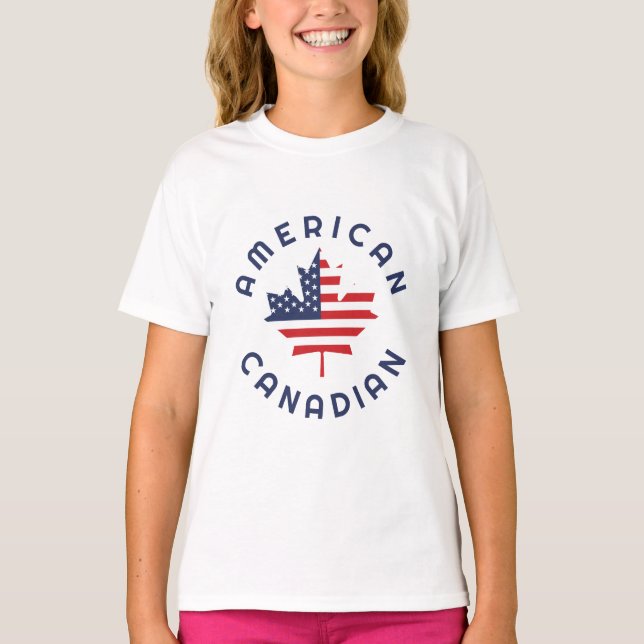 Kanadensiska amerikanska rötter t shirt (Framsida)