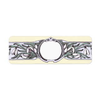 kanadensiska art nouveau-snurrare returadress etikett
