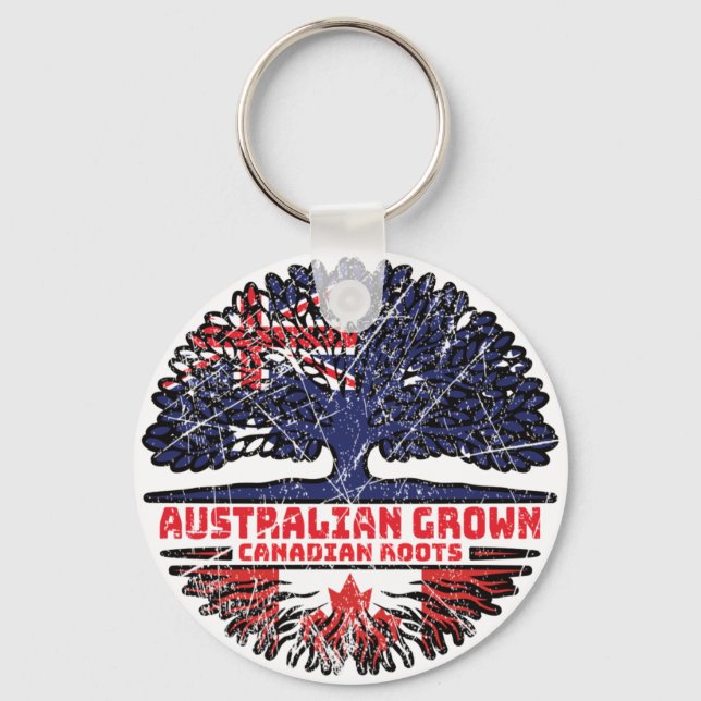 Kanadensiska Australien Australien Träd Roots Nyckelring (Framsida)