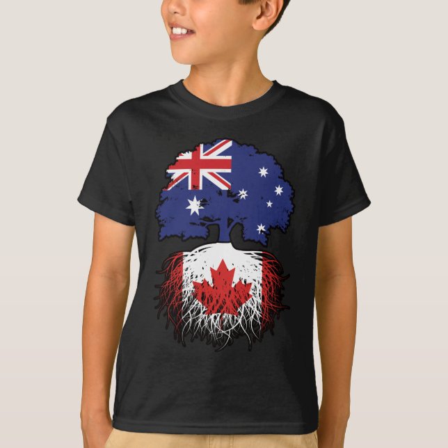 Kanadensiska australiska Australien Träd Roots T Shirt (Framsida)