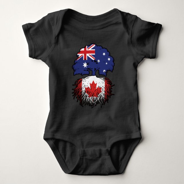 Kanadensiska australiska Australien Träd Roots T Shirt (Framsida)