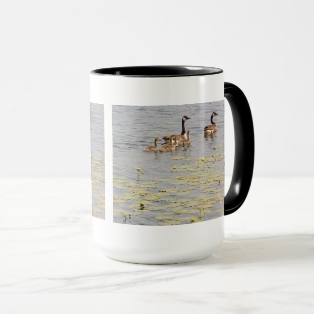 Kanadensiska familjen Geese Vatten Lilies Mugg (Framsida höger)