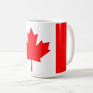 Kanadensiska Flagga Canada Red Maple Löv Patrioti Kaffemugg