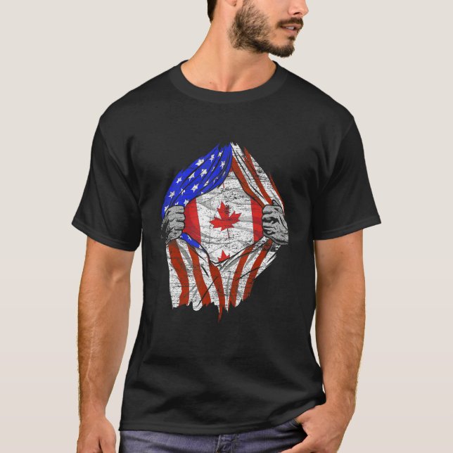 Kanadensiska Flagga Canaday Day T Shirt (Framsida)
