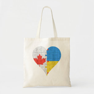 Kanadensiska Flagga Heart Kanada Ukraina Tygkasse