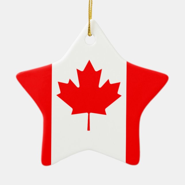 Kanadensiska Flagga, Kanada Julgransprydnad Keramik (Framsidan)