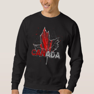 Kanadensiska Flagga Maple Löv Canadian Symbol Land Lång Ärmad Tröja