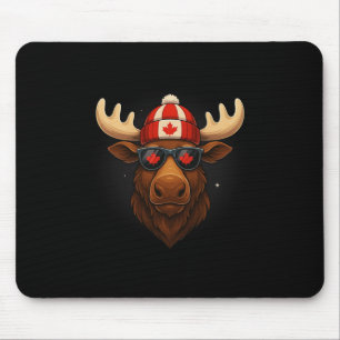 Kanadensiska Flagga Maple Löv Moose Sungles Musmatta