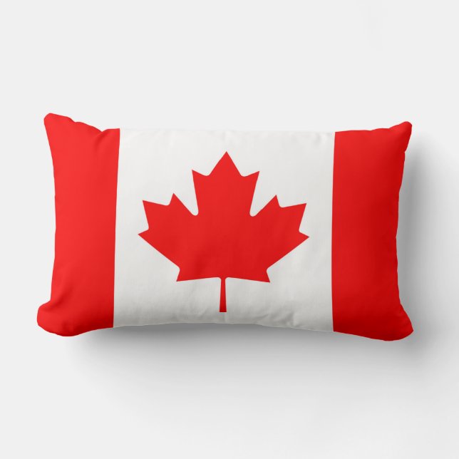 Kanadensiska Flagga Red Maple Löv Pillow Lumbarkudde (Framsida)