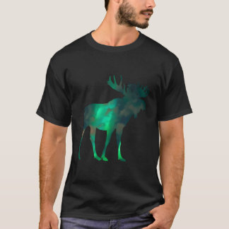 Kanadensiska fluoser med nordlig ljus Himlar molnt T Shirt