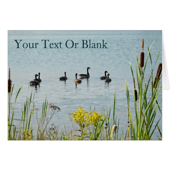 Kanadensiska gäss och kattlar hälsningskort (Framsidan Horizontal)