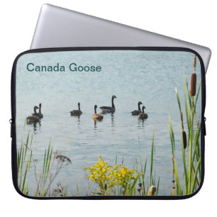 Kanadensiska gäss och kattlar laptop sleeve