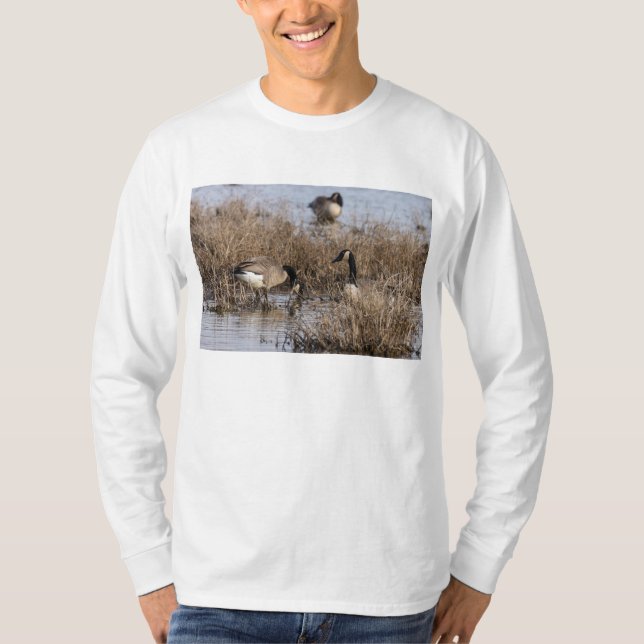 Kanadensiska gäss snackstund t shirt (Framsida)
