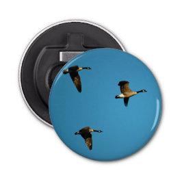 Kanadensiska gäss under flygning flasköppnare