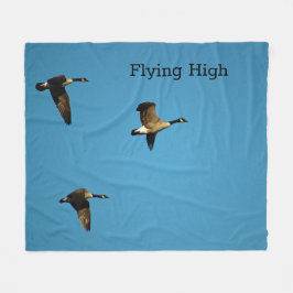 Kanadensiska gäss under flygning fleecefilt