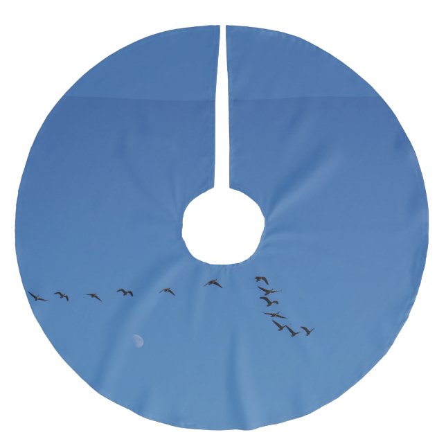 Kanadensiska gäss under flygning julgransmatta borstad polyester (Framsidan)