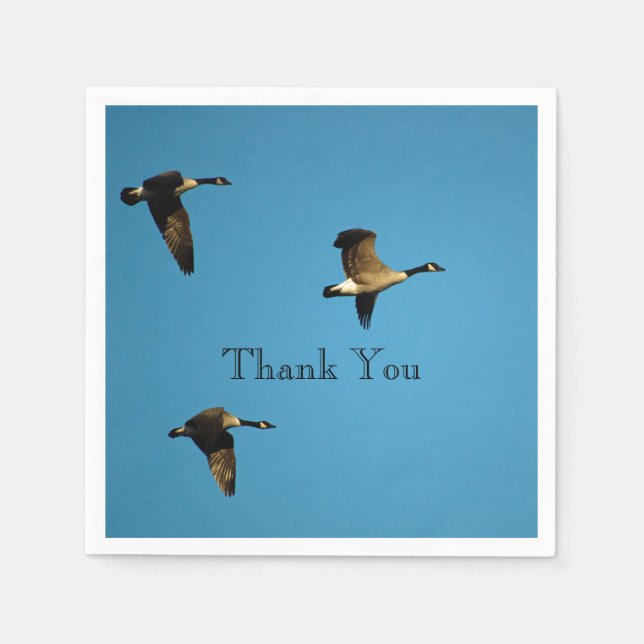 Kanadensiska gäss under flygning pappersservett (Framsidan)