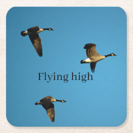 Kanadensiska gäss under flygning underlägg papper kvadrat