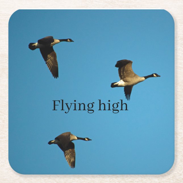 Kanadensiska gäss under flygning underlägg papper kvadrat (Framsidan)