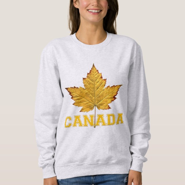 Kanadensiska hoodies Women's Guld Maple Löv Hoodie T Shirt (Framsida)