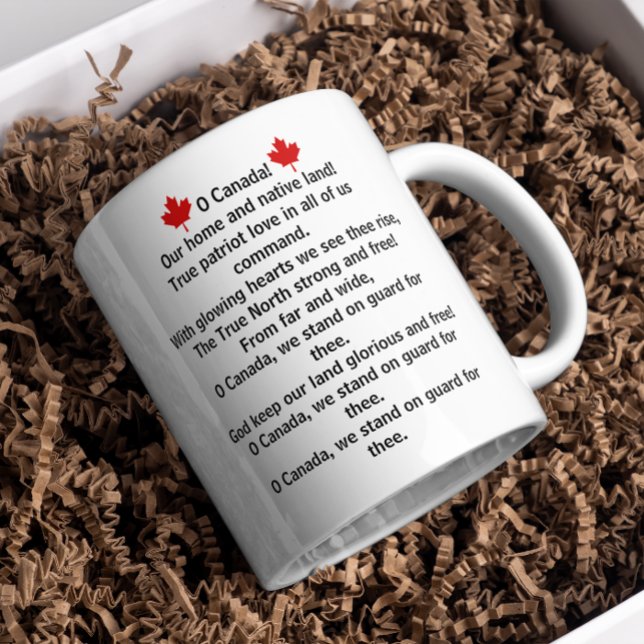 Kanadensiska hymnen och Maple Löv Kaffemugg (Skapare uppladdad)