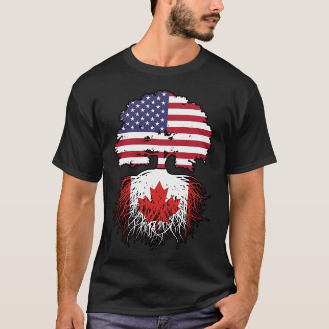 Kanadensiska kanadensiska amerikanska amerikanska  t shirt (Framsida)