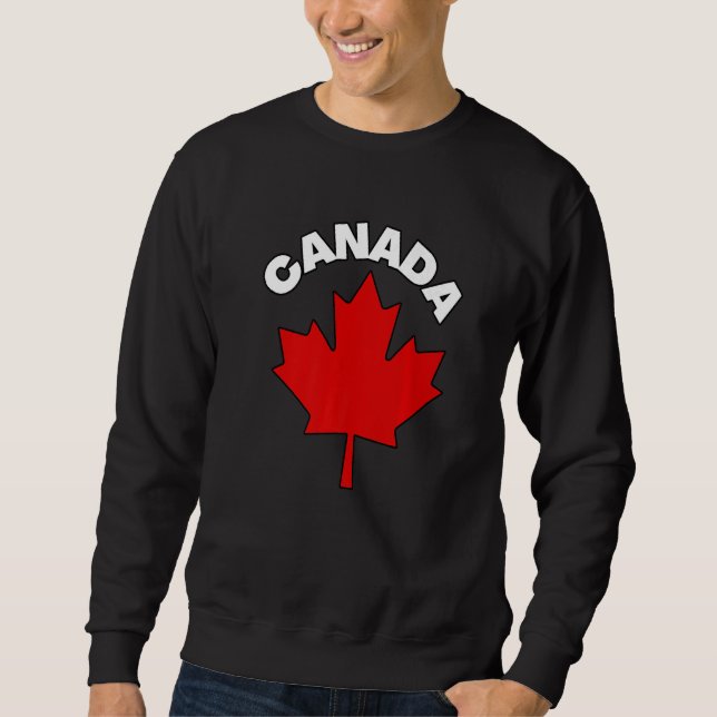 Kanadensiska Maple Löv Land Flagga Lång Ärmad Tröja (Framsida)