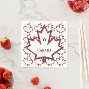 Kanadensiska Maple Löv Pappra Napkins Pappersservett