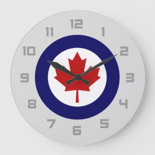Kanadensiska militärflygplan Maple Löv Emblem Stor Klocka