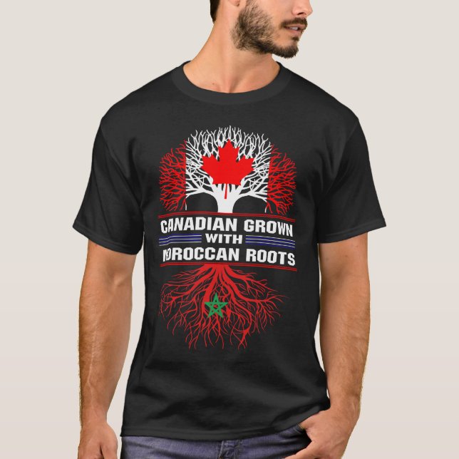 Kanadensiska odlade med marockanska rötter t shirt (Framsida)
