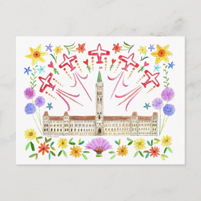 Kanadensiska parlamentets hus Kanada Day Snowbird Vykort (Framsida)