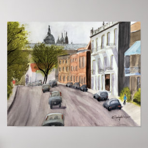 KANADENSISKA PLATSER: MONTREAL - VATTENFÄRG POSTER