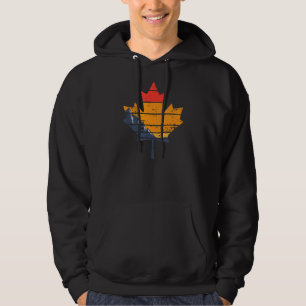 Kanadensiska Retro Distress Maple Löv Design Hoodie