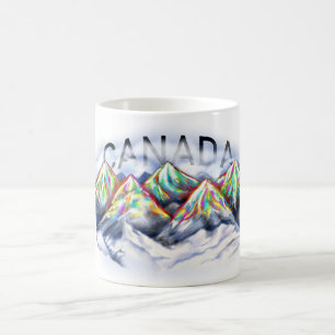 Kanadensiska Rockies, Rocky Mountain-vattenfärg Kaffemugg