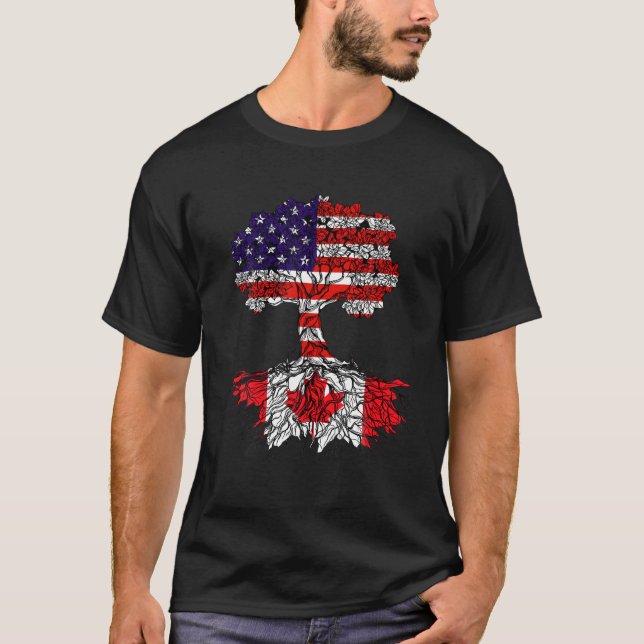 Kanadensiska roots American Grown Pride Kärlek USA T Shirt (Framsida)