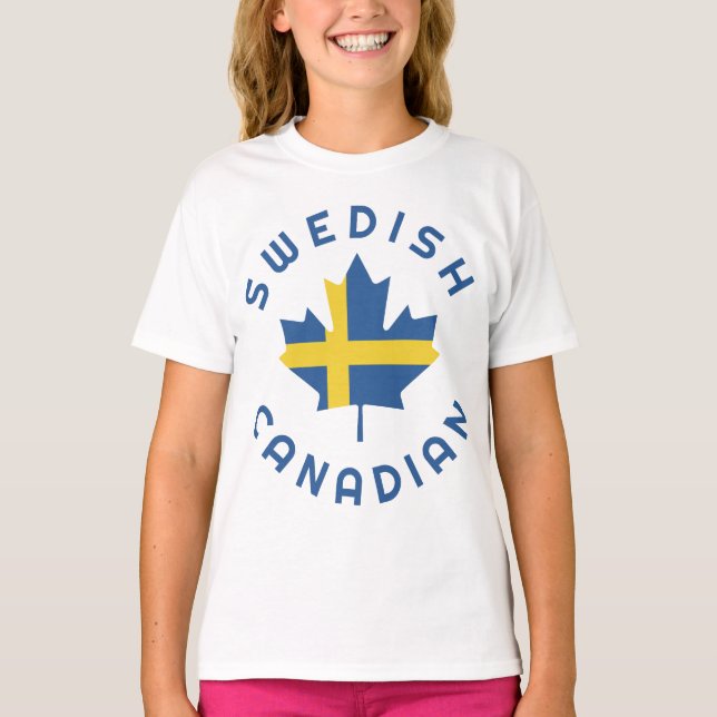 Kanadensiska svenska rötter t shirt (Framsida)