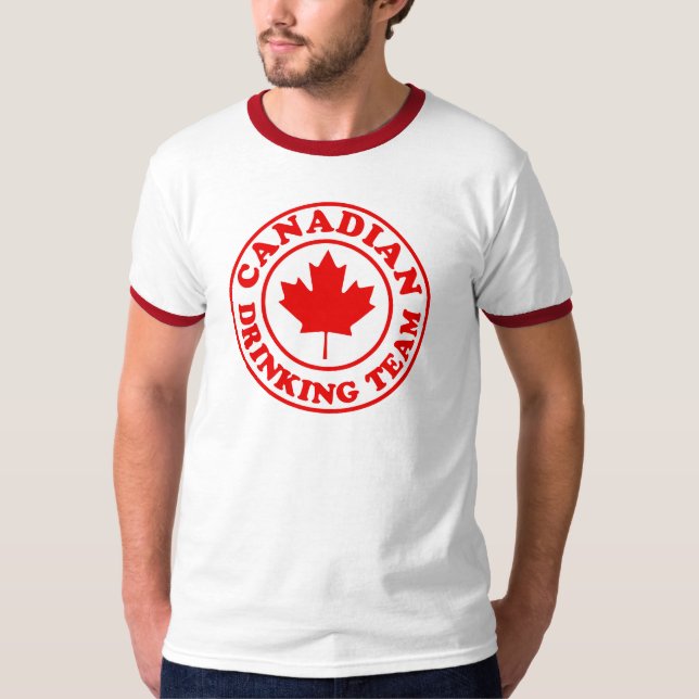 Kanadensiskt dricka lag tee shirt (Framsida)