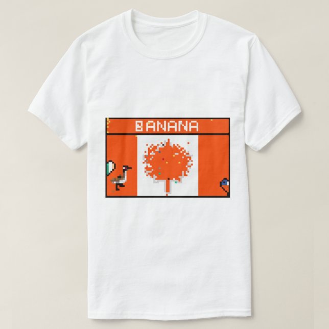 Kanadensiskt flagga-repopapper för bananer t shirt (Design framsida)