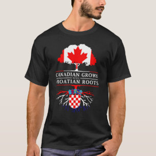 Kanadensiskt fullvuxet med kroat rotar Kroatien T Shirt