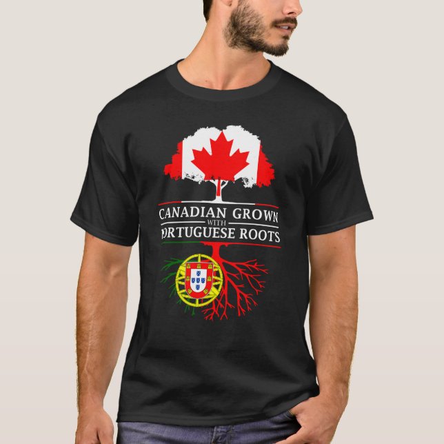 Kanadensiskt fullvuxet med portugis rotar   t shirt (Framsida)