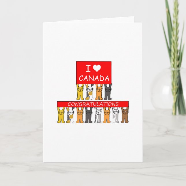 Kanadensiskt medborgarskap Grattisar Cute Cats. Kort (Framsida)