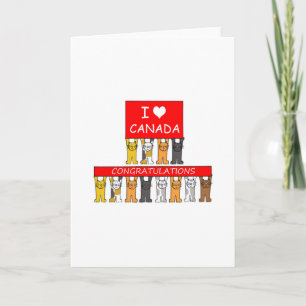 Kanadensiskt medborgarskap Grattisar Cute Cats. Kort