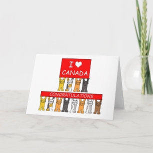 Kanadensiskt medborgarskap Grattisar Cute Cats. Kort