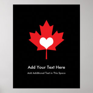 Kanadensiskt Pride - I Kärlek Canada Maple Löv Poster