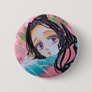 Kanae Kocho broche från animen Demon Slayer Knapp
