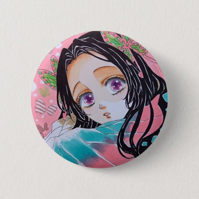 Kanae Kocho broche från animen Demon Slayer Knapp (Framsida)