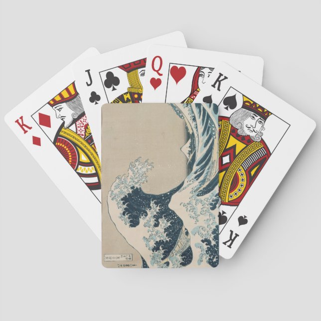 Kanagaas Underbara våg, Fujis vyer Spel Kort (Baksidan)