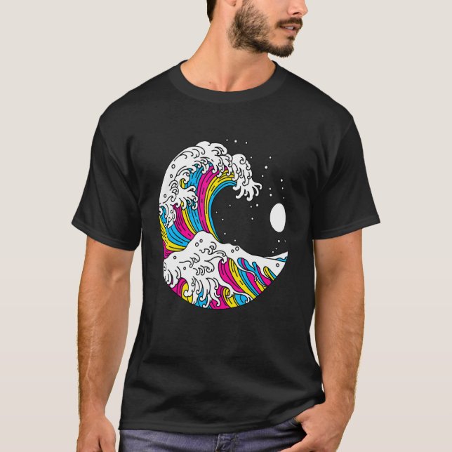 Kanagawa japanska den Underbara vågen av Pansexual T Shirt (Framsida)