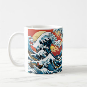 Kanagawa Japanska Den underbara vågen Kaffemugg